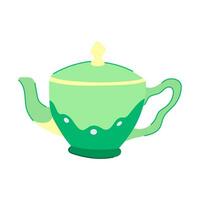 tea vintage teapot cartoon vector illustration