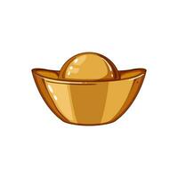 golden yuan bao cartoon vector illustration