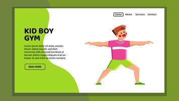 exercising kid boy gym vector