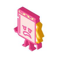 funny book character isometric icon vector illustration