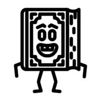 study book character line icon vector illustration