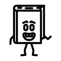 cute book character line icon vector illustration