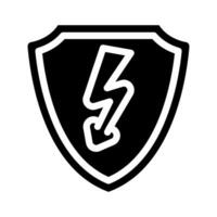 security electricity glyph icon vector illustration