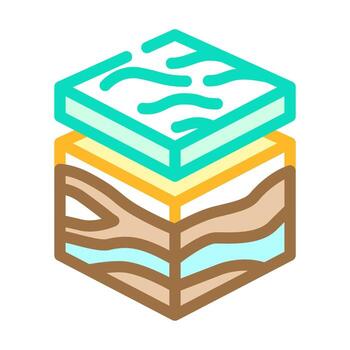 geological modeling color icon vector illustration