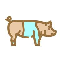 hampshire pig breed color icon vector illustration