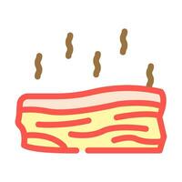 bacon smoked color icon vector illustration