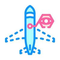 fuselage examination aircraft color icon vector illustration