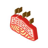 salmon smoked isometric icon vector illustration