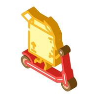 scooter ride cardboard box character isometric icon vector illustration