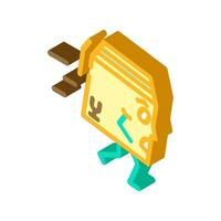 run cardboard box character isometric icon vector illustration