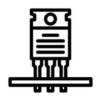 transistor installation electronics line icon vector illustration