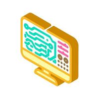 printed circuit design electronics isometric icon vector illustration