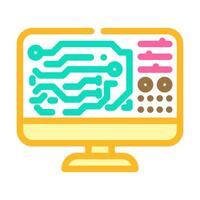 printed circuit design electronics color icon vector illustration