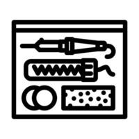 soldering components electronics line icon vector illustration