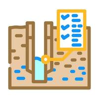 water well testing hydrogeologist color icon vector illustration