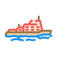 ice breaking ships color icon vector illustration