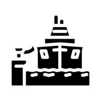Embarcacion amarradero marina glifo icono vector ilustración