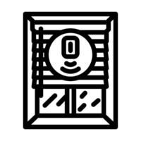 inteligente ventana persianas hogar línea icono vector ilustración