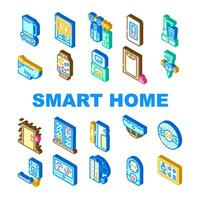 smart home control icons set vector