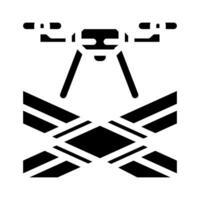 traffic monitoring drone glyph icon vector illustration