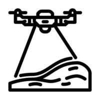 environmental survey drone line icon vector illustration