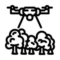 forest management drone line icon vector illustration