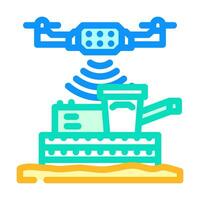 precision agriculture color icon vector illustration