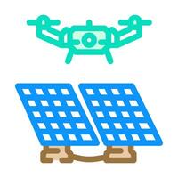 infrastructure survey drone color icon vector illustration