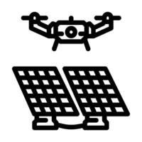 infrastructure survey drone line icon vector illustration