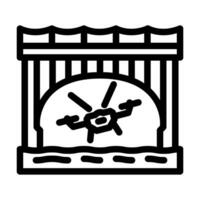 bridge inspection drone line icon vector illustration