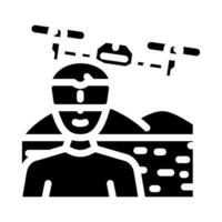 drone pilot drone glyph icon vector illustration