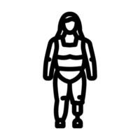 body positivity feminism woman line icon vector illustration