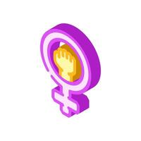 womens rights feminism woman isometric icon vector illustration