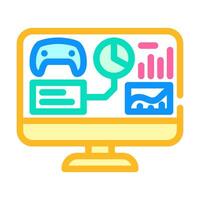 analytics game development color icon vector illustration