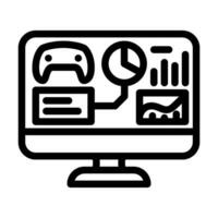 analytics game development line icon vector illustration