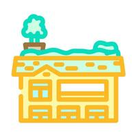 roofs green living color icon vector illustration