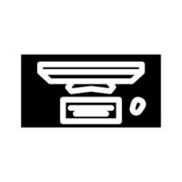 computer table monitor top view glyph icon vector illustration