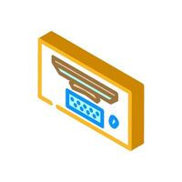 computer table monitor top view isometric icon vector illustration