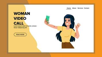 Internet mujer vídeo llamada vector