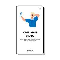 flat call man video vector