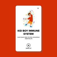 web kid boy immune system vector