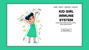 protection kid girl immune system vector