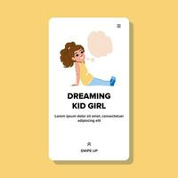 child dreaming kid girl vector