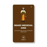 flat beard medieval king vector