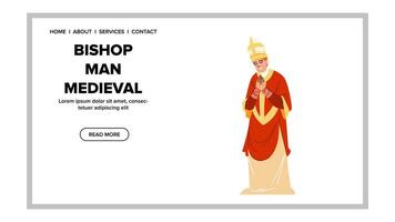 historic bishop man medieval vector