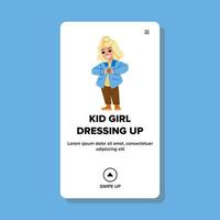 child kid girl dressing up vector