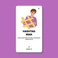 trend hashtag man vector