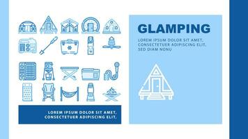 glamping tent nature luxury tipi landing header vector