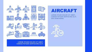 aircraft mechanic aviation landing header vector