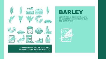 barley grain wheat landing header vector